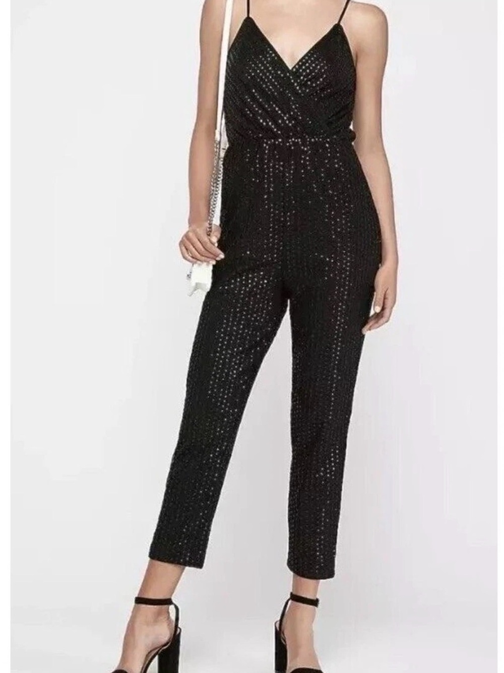 Express Black Sequin Jumpsuit